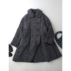 COMME des GARCONS コムデギャルソン ダブルブレスト ビッグシルエット ニット 裁断 バルーンコート  ネイビー  S (3M＋1568)【中古】