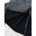 COMME des GARCONS コムデギャルソン ダブルブレスト ビッグシルエット ニット 裁断 バルーンコート  ネイビー  S (3M＋1568)【中古】