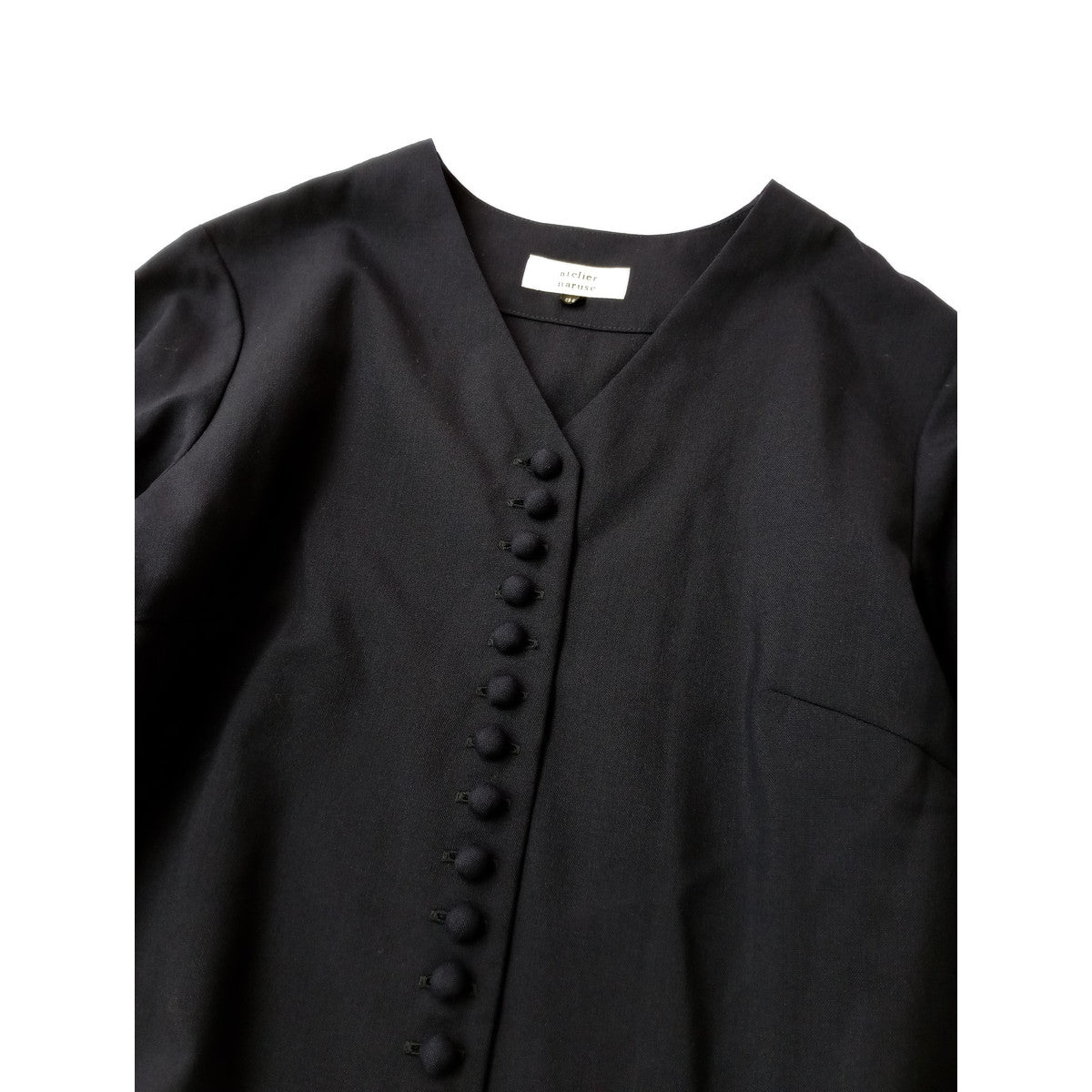 ateliernaruse アトリエナルセ  kurumi button formal one-piece くるみボタン フォーマル ワンピース  ネイビー  38 【中古】