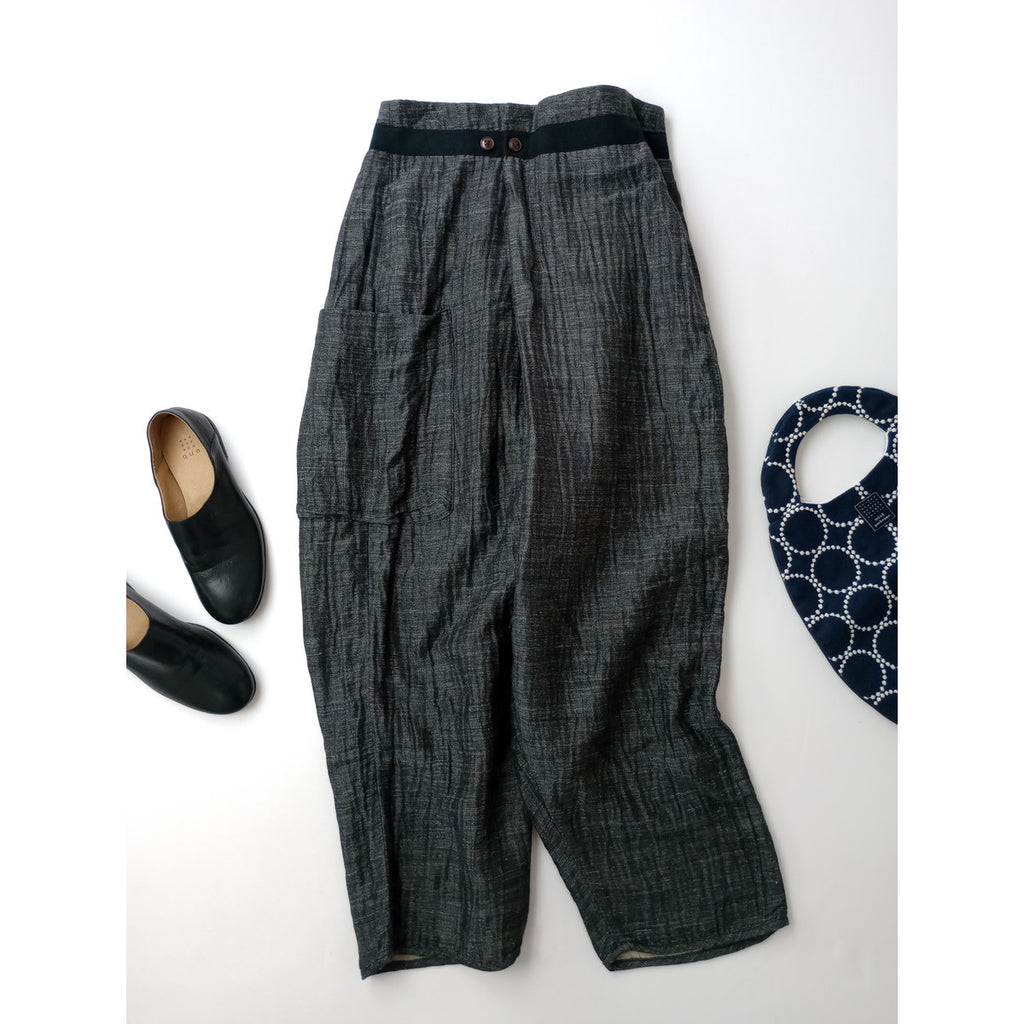 24SS quitan キタン リネン コットン パンツ グレー  0 【中古】