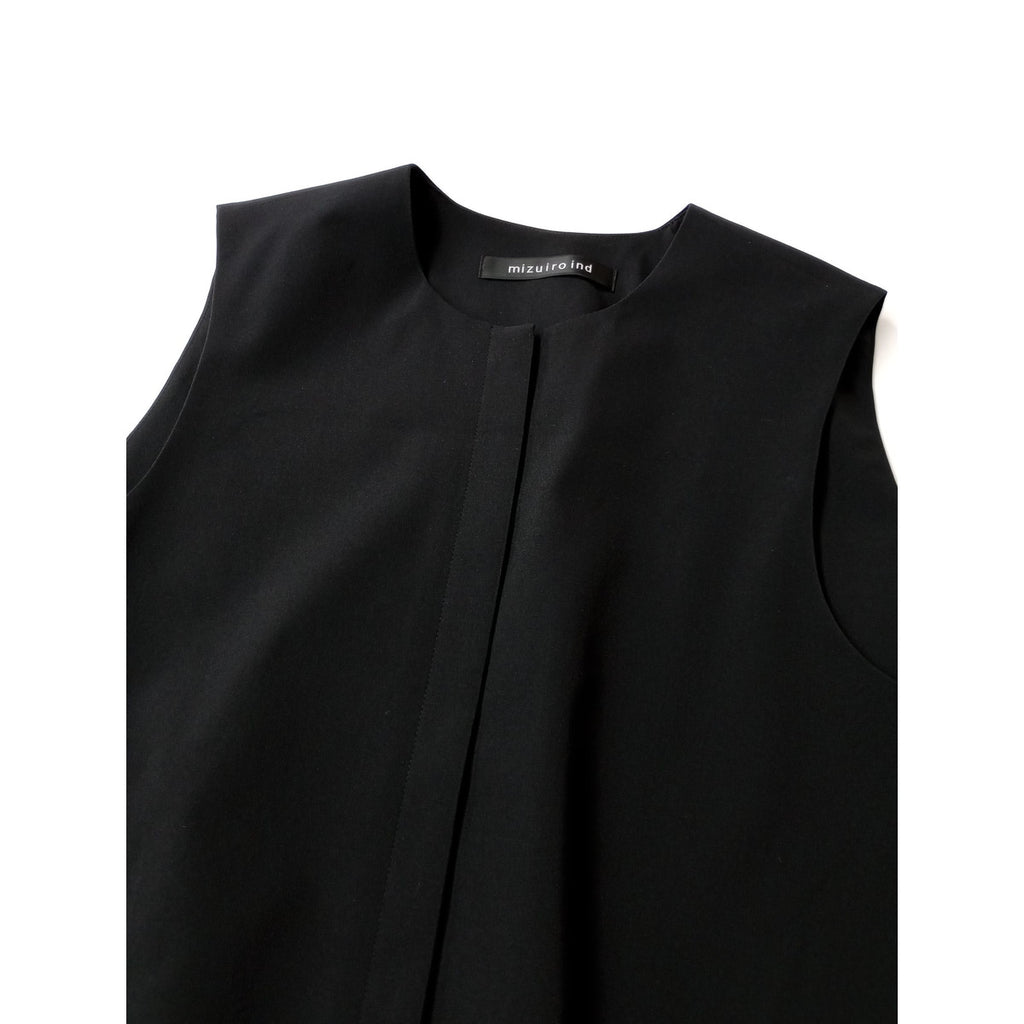 mizuiro ind ミズイロインド コクーンジレ ロングベスト 黒 ブラック  【中古】