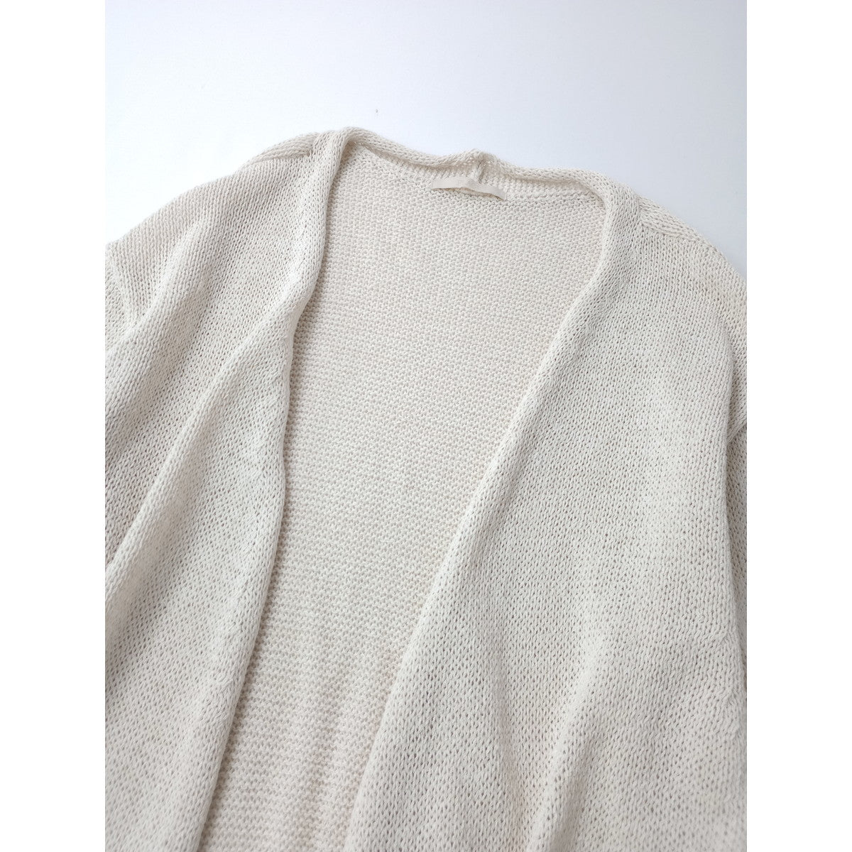 Plage プラージュ 和紙 ブレンド ロング ニット カーディガン ライトベージュ  【中古】