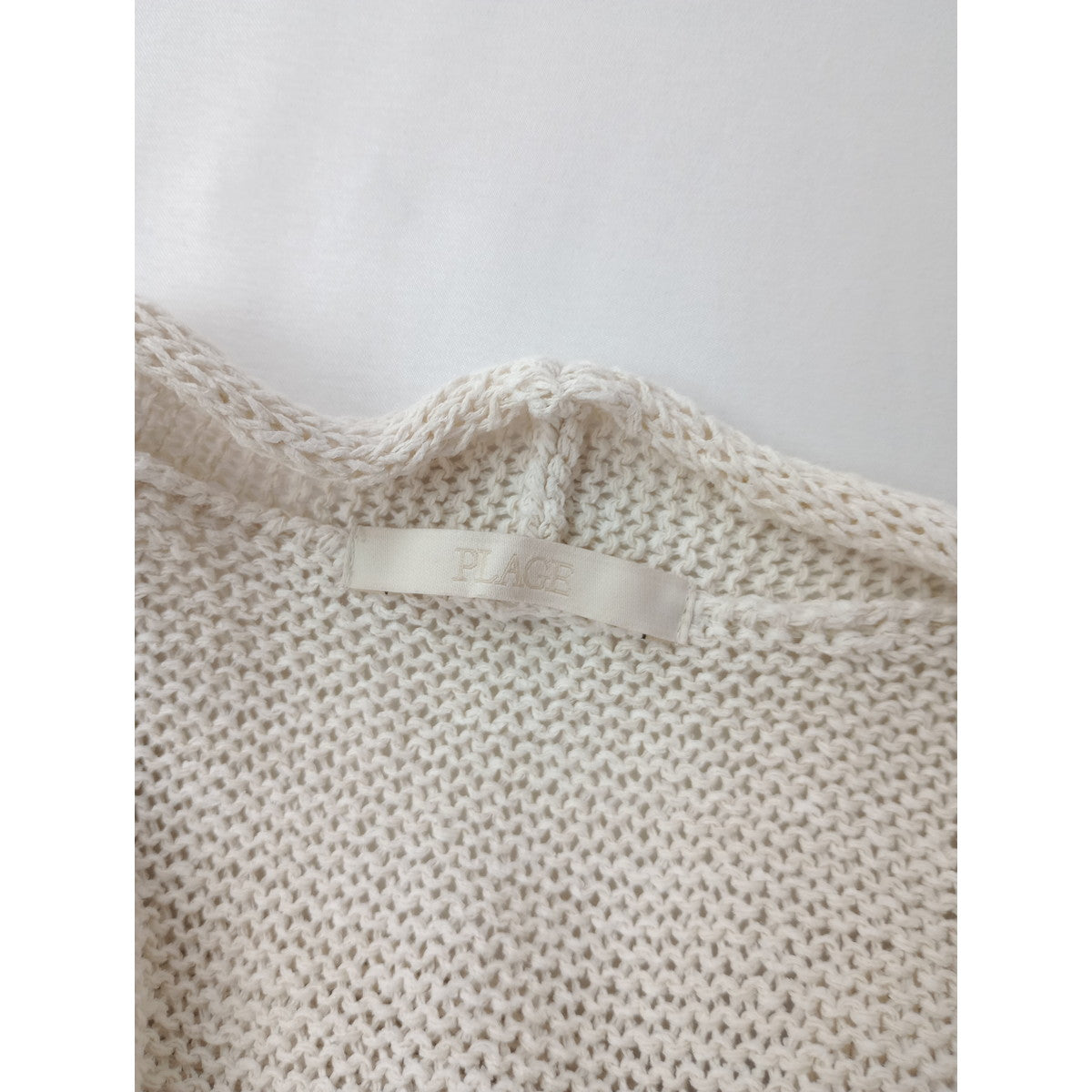 Plage プラージュ 和紙 ブレンド ロング ニット カーディガン ライトベージュ  【中古】