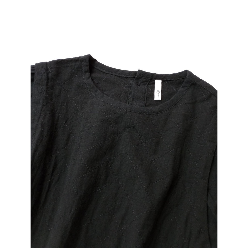 24AW  grin グリン QUILT GATHERED SLEEVE PULLOVER キルトギャザー スリーブ プルオーバー トップス 黒 ブラック 2  【中古】