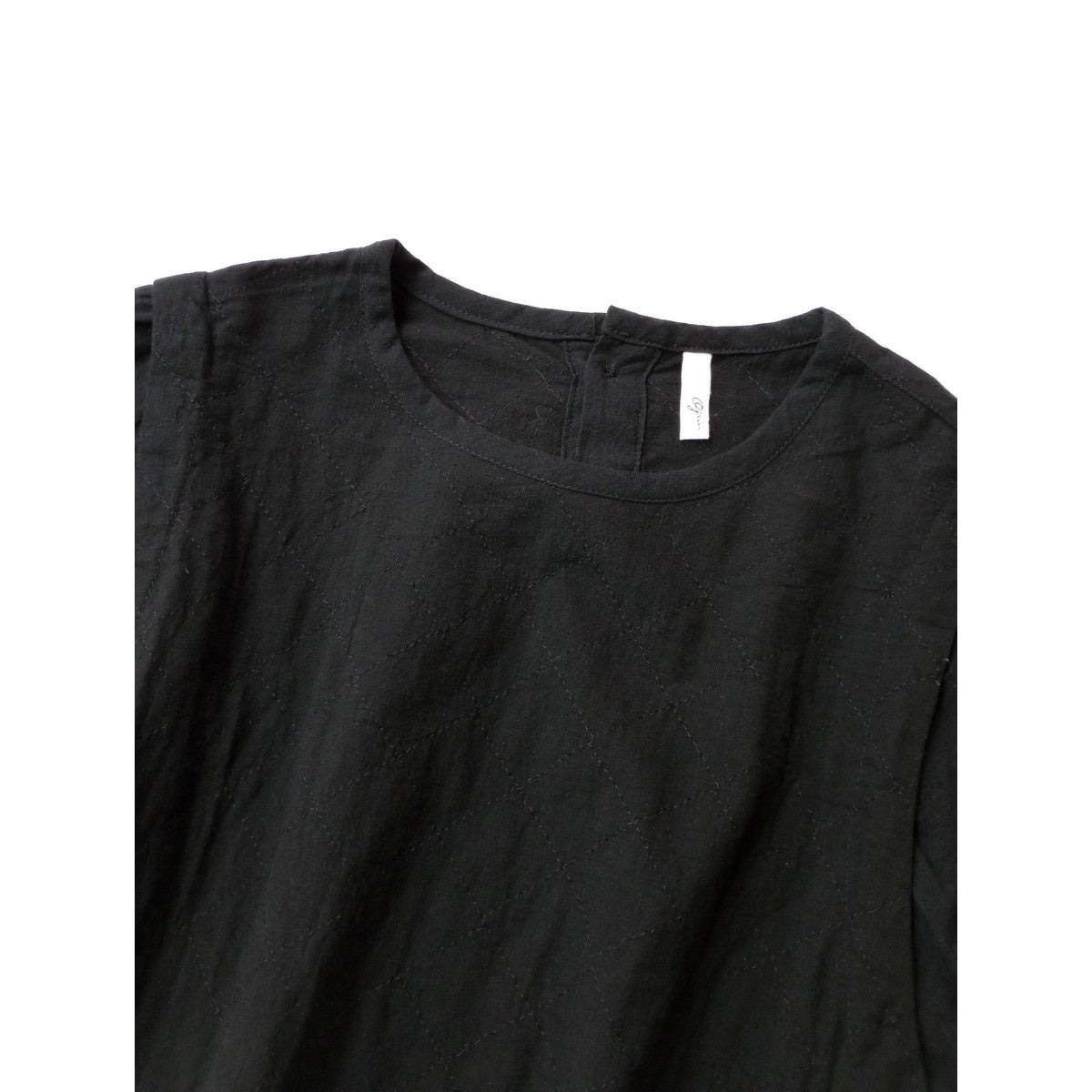 24AW  grin グリン QUILT GATHERED SLEEVE PULLOVER キルトギャザー スリーブ プルオーバー トップス 黒 ブラック 2  【中古】