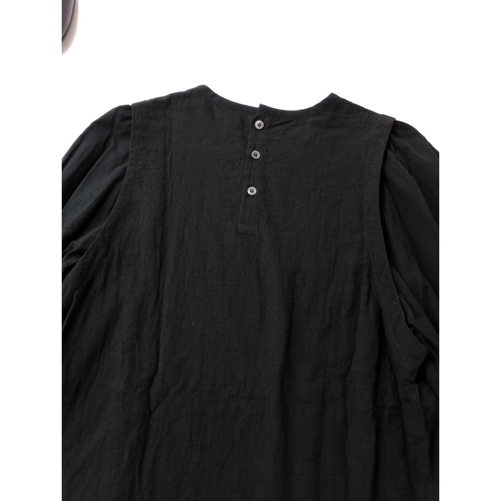 24AW  grin グリン QUILT GATHERED SLEEVE PULLOVER キルトギャザー スリーブ プルオーバー トップス 黒 ブラック 2  【中古】
