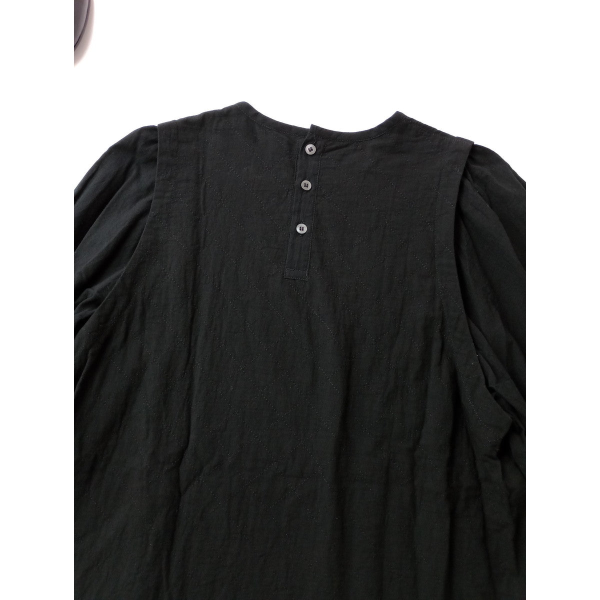24AW  grin グリン QUILT GATHERED SLEEVE PULLOVER キルトギャザー スリーブ プルオーバー トップス 黒 ブラック 2  【中古】