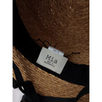 Mia Hat & Accessory ミア ハット アンド アクセサリー 麦わら帽子 ハット  黒 ブラック 【中古】