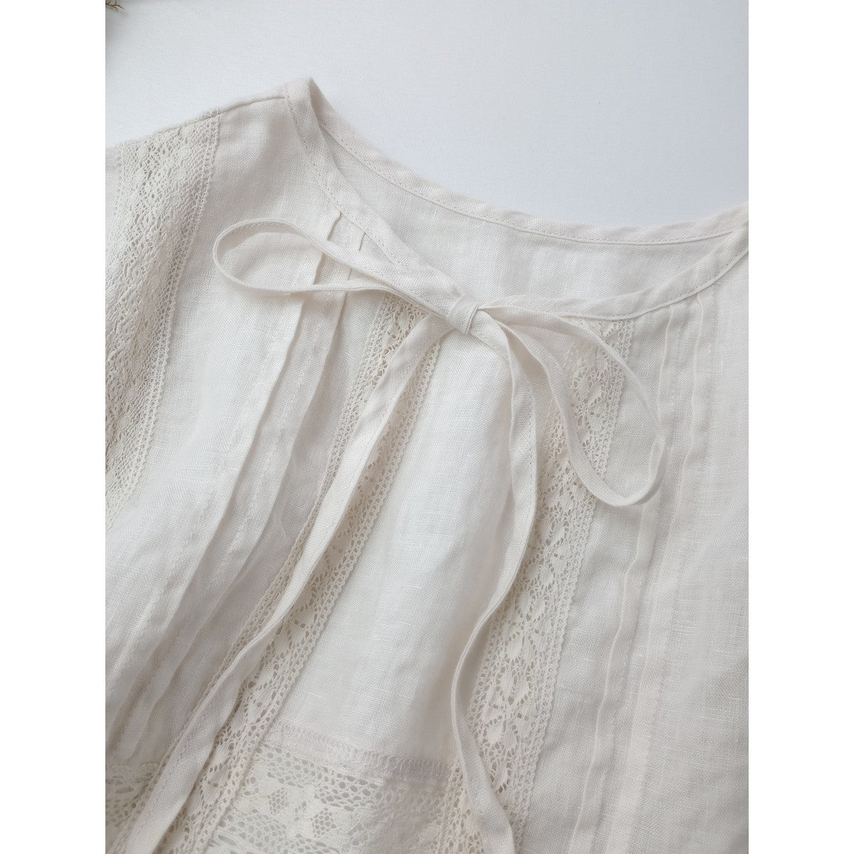 nest Robe ネストローブ リネン×レースケープカラー付け襟 白 【中古】