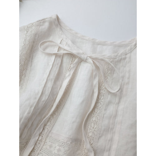 nest Robe ネストローブ リネン×レースケープカラー付け襟 白 【中古】