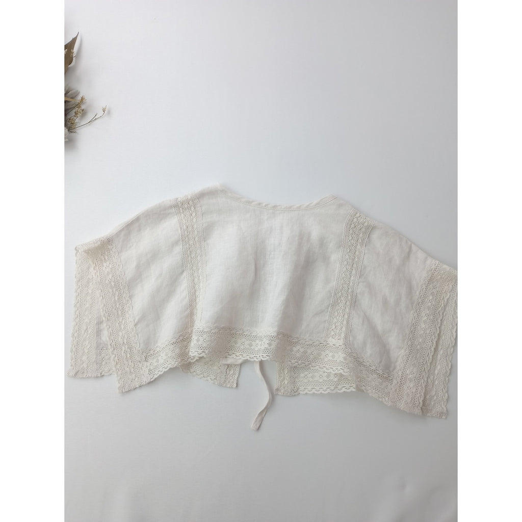 nest Robe ネストローブ リネン×レースケープカラー付け襟 白 【中古】