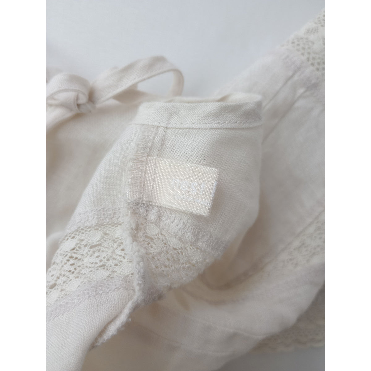 nest Robe ネストローブ リネン×レースケープカラー付け襟 白 【中古】