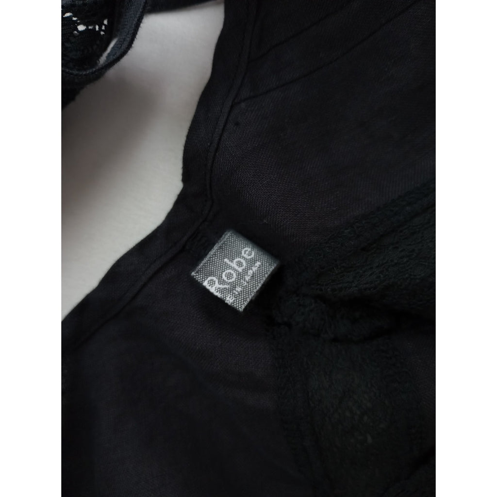 nest Robe ネストローブ リネン×レースケープカラー付け襟 黒 ブラック 【中古】