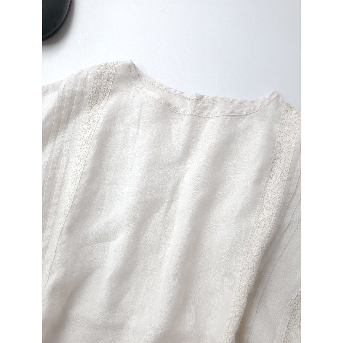 nest Robe  ネストローブ  リネン レース タッカー ベスト 白 【中古】
