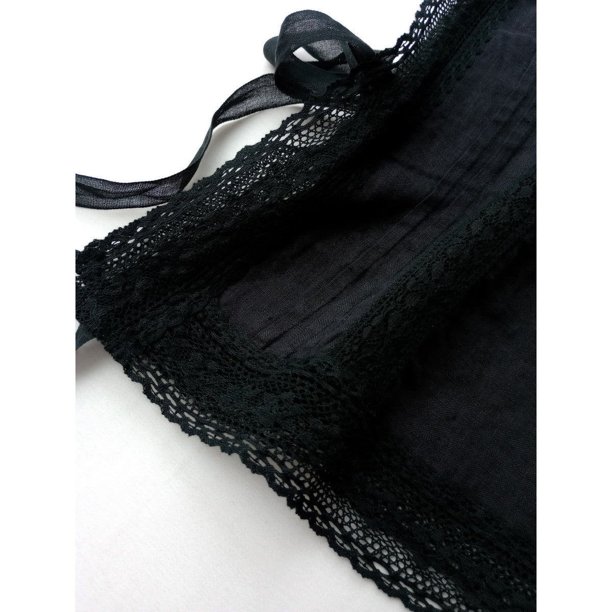 nest Robe  ネストローブ  リネン レース タッカー ベスト 黒 ブラック  【中古】
