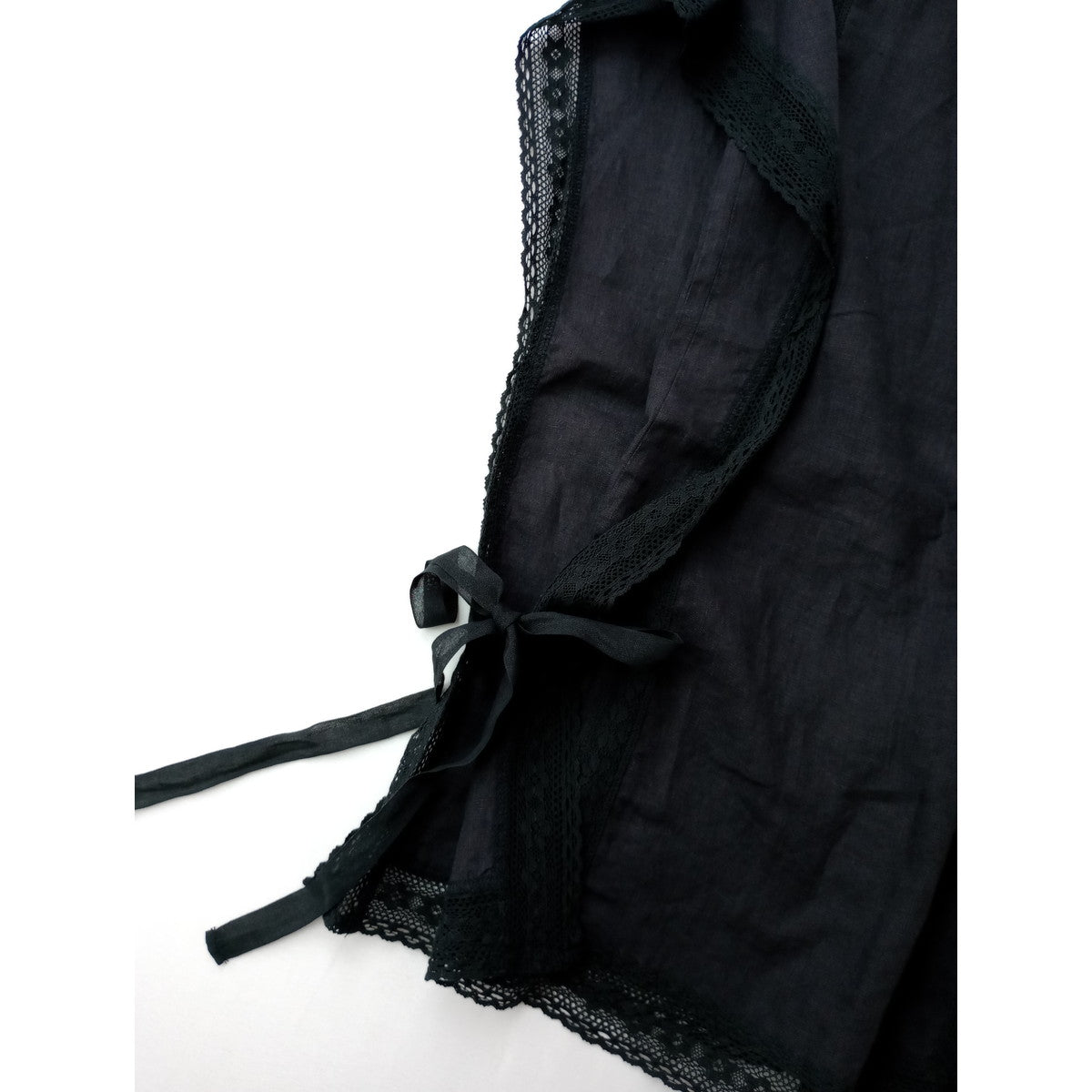 nest Robe  ネストローブ  リネン レース タッカー ベスト 黒 ブラック  【中古】