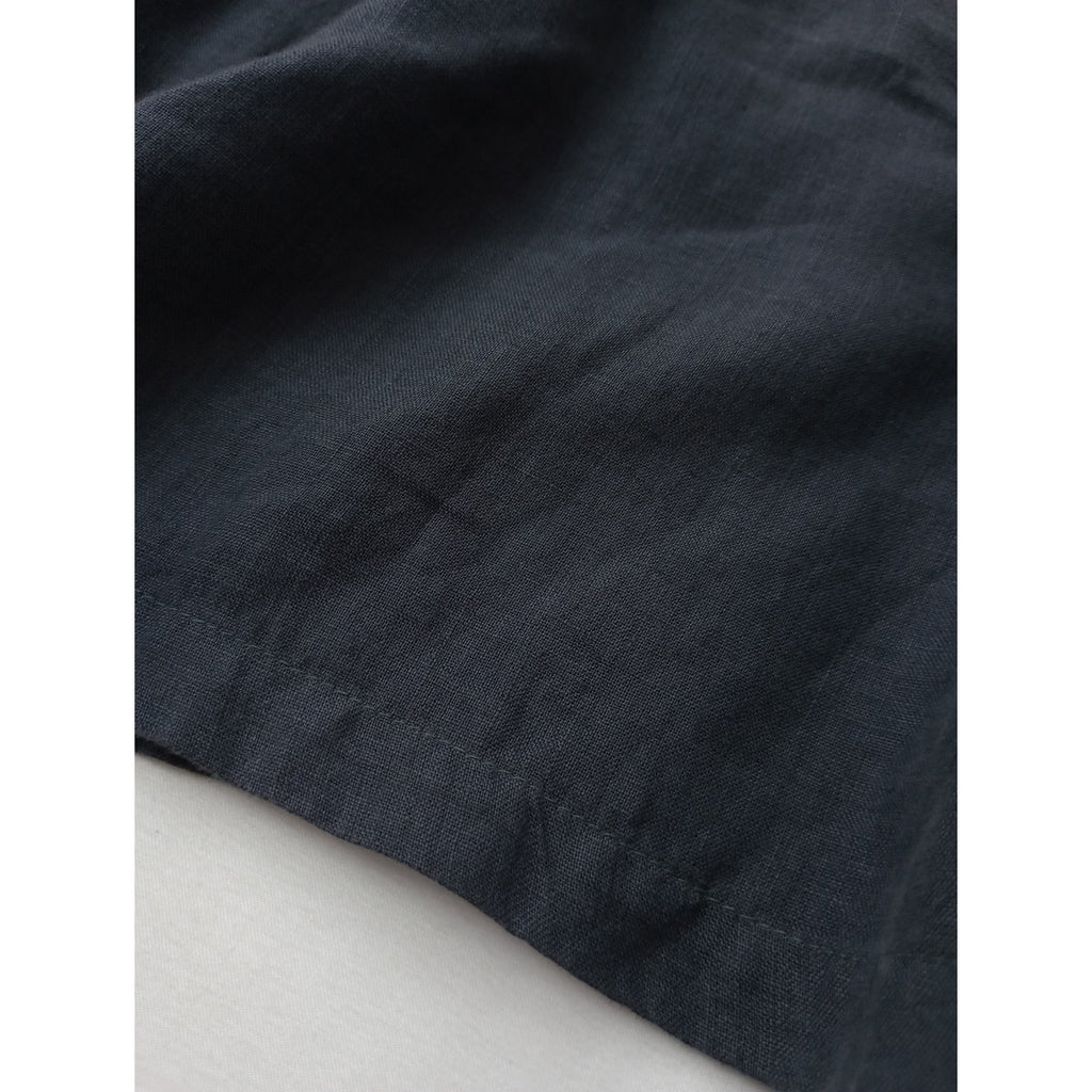 nest Robe  ネストローブ  リネン  ラッフル袖  Tブラウス  トップス  カットソー  墨黒  【中古】