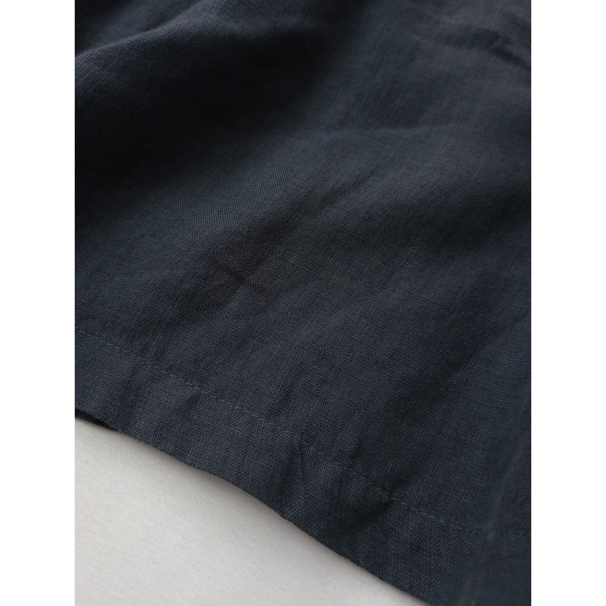 nest Robe  ネストローブ  リネン  ラッフル袖  Tブラウス  トップス  カットソー  墨黒  【中古】
