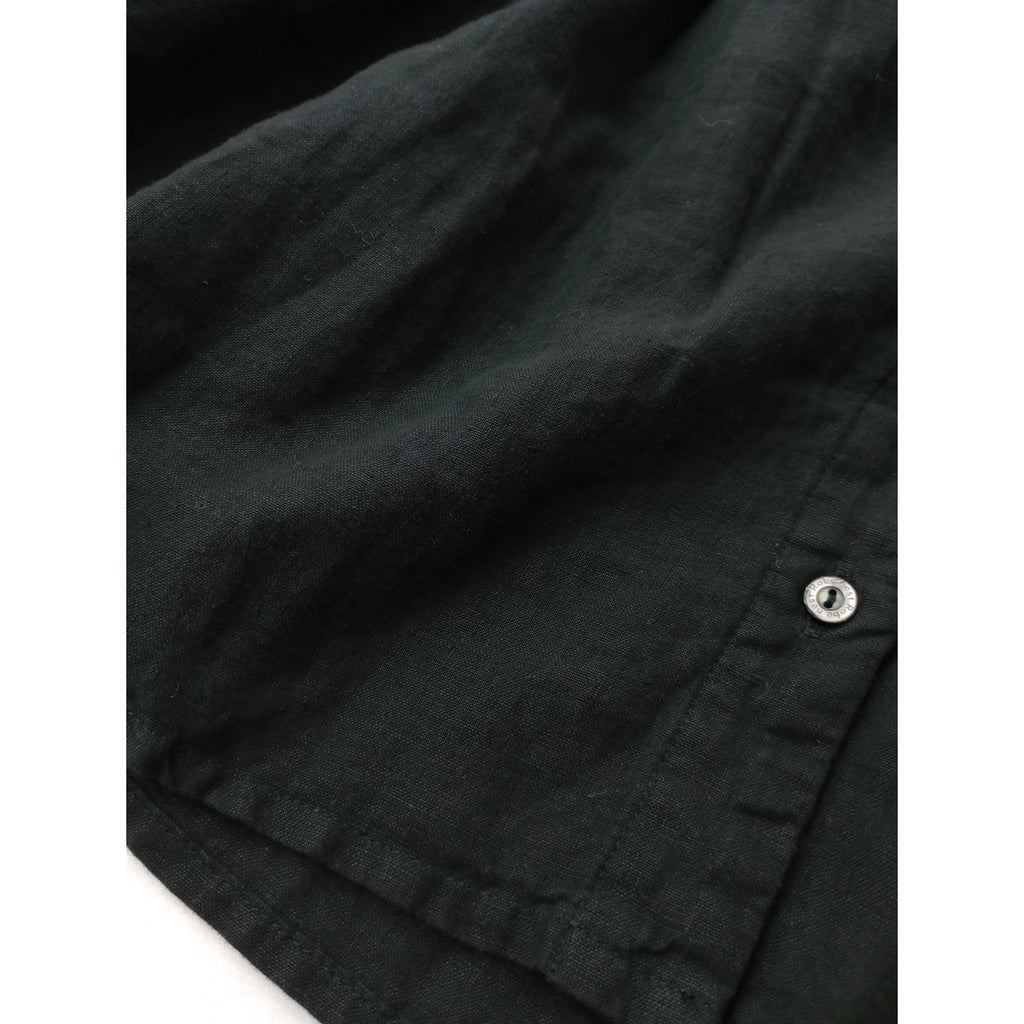 nest Robe  ネストローブ  リネン ラミー フリルカラー ブラウス  切替 シャツ トップス  黒 ブラック 【中古】