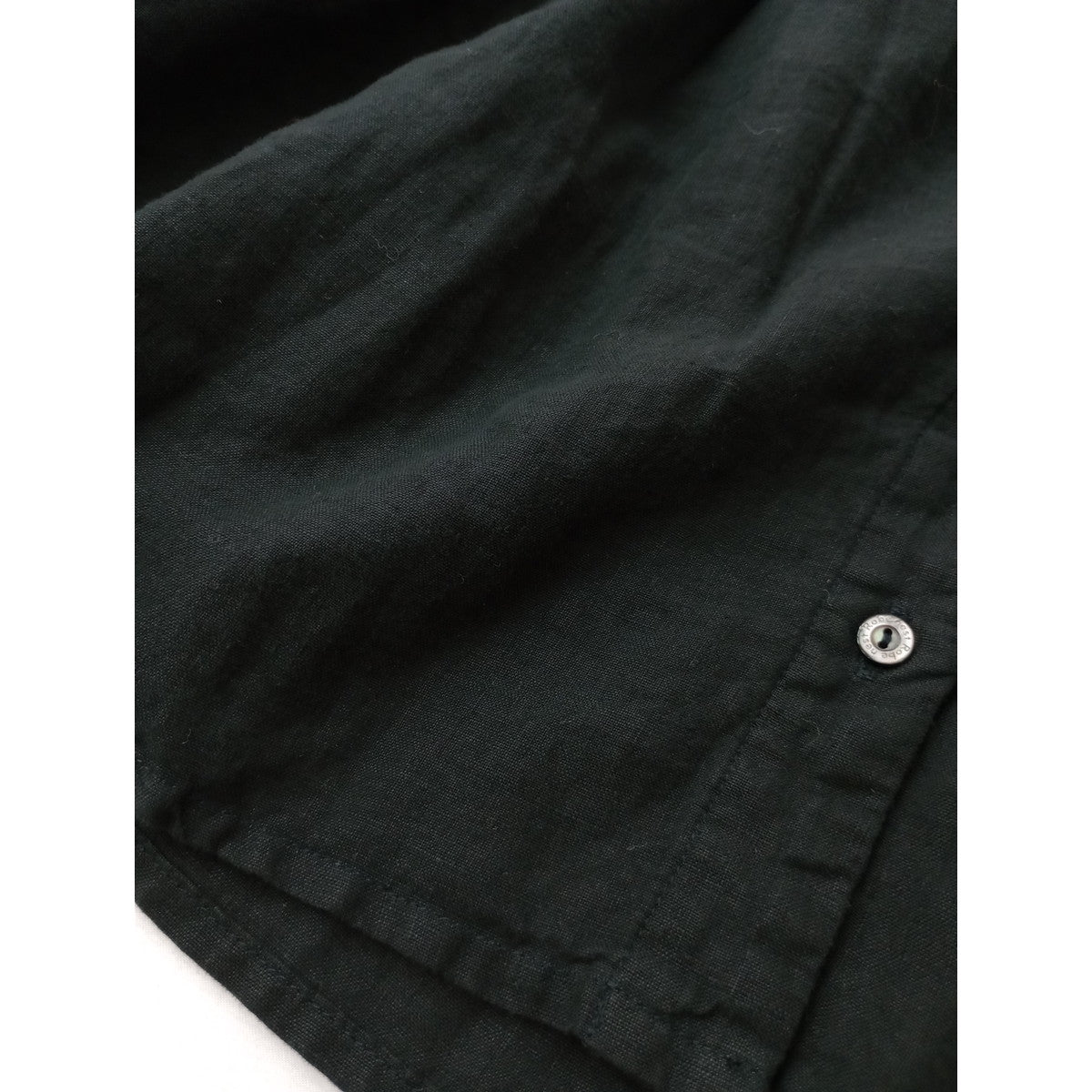 nest Robe  ネストローブ  リネン ラミー フリルカラー ブラウス  切替 シャツ トップス  黒 ブラック 【中古】