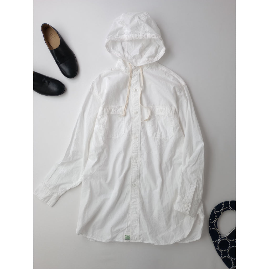 orslow × BEAMS BOY オアスロウ ビームスボーイ 別注フードシャンブレーワークシャツ 白  【中古】