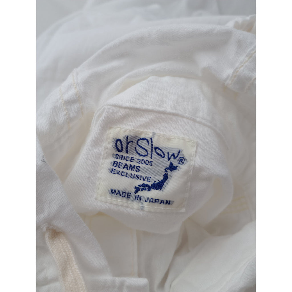 orslow × BEAMS BOY オアスロウ ビームスボーイ 別注フードシャンブレーワークシャツ 白  【中古】