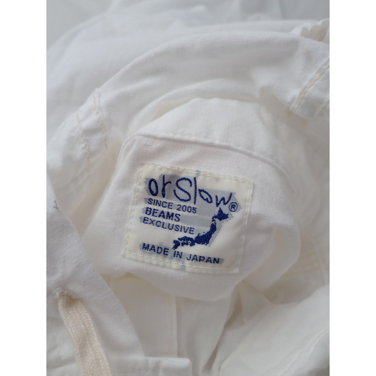 orslow × BEAMS BOY オアスロウ ビームスボーイ 別注フードシャンブレーワークシャツ 白  【中古】