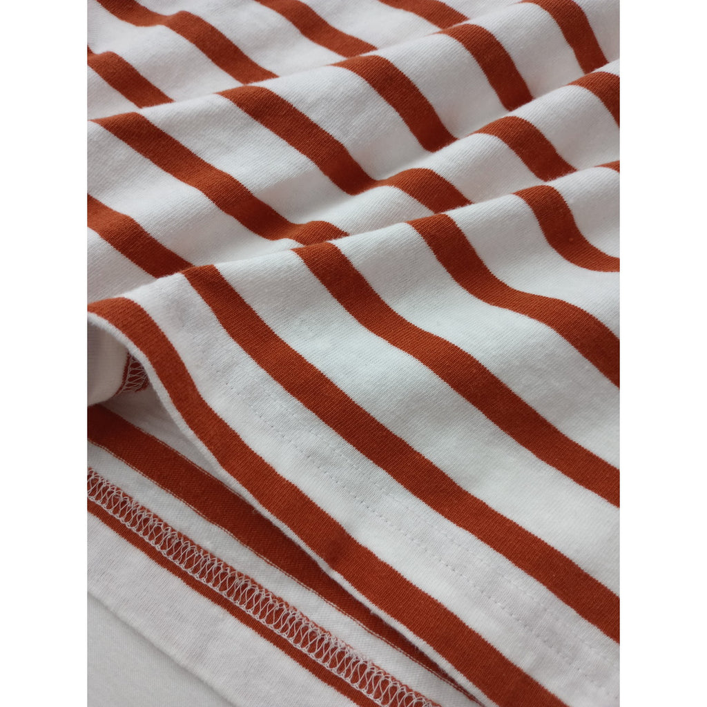 nest Robe ネストローブ  UPCYCLELINO 天竺ボーダーバスク Tシャツ  カットソー  トップス 赤 2 【中古】