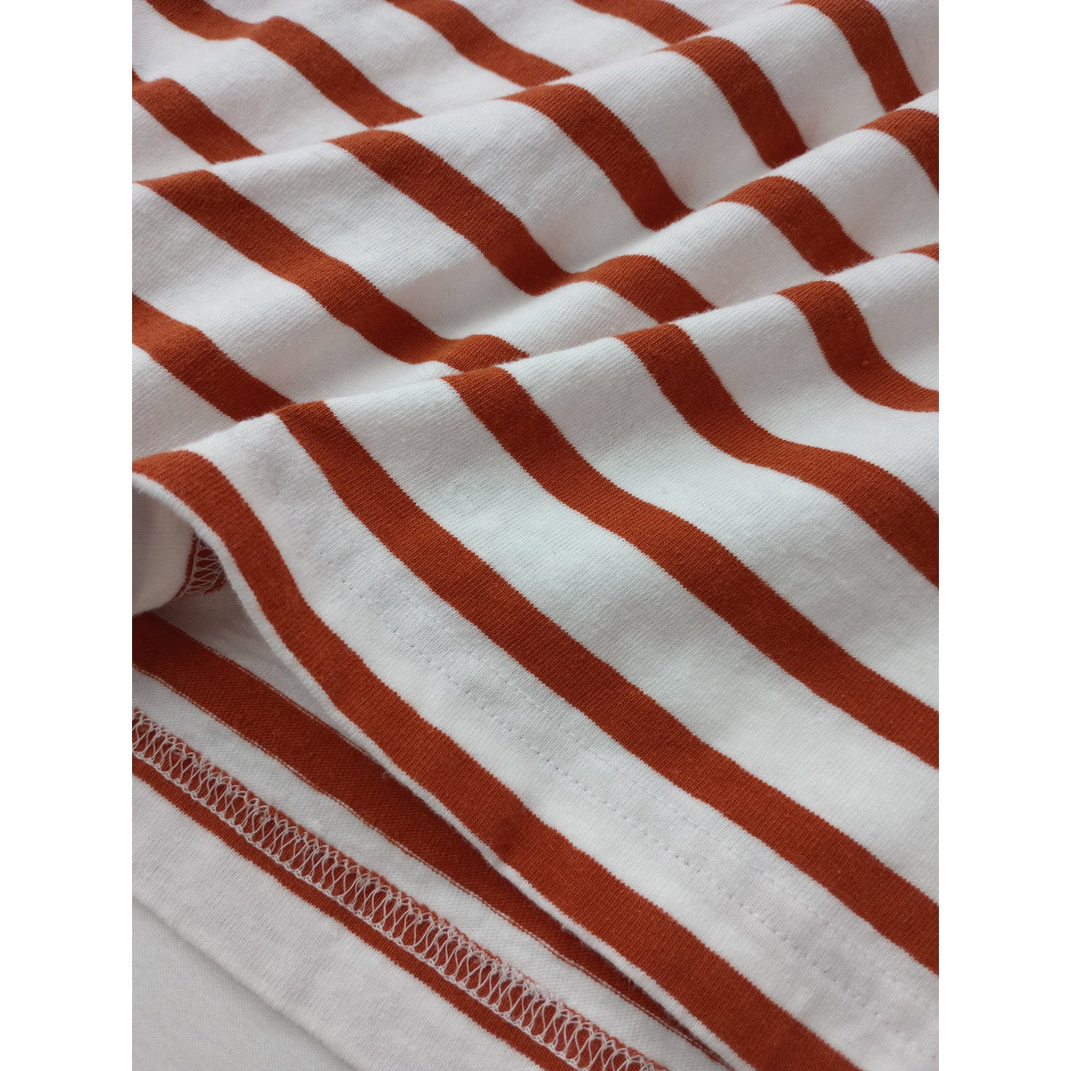 nest Robe ネストローブ  UPCYCLELINO 天竺ボーダーバスク Tシャツ  カットソー  トップス 赤 2 【中古】