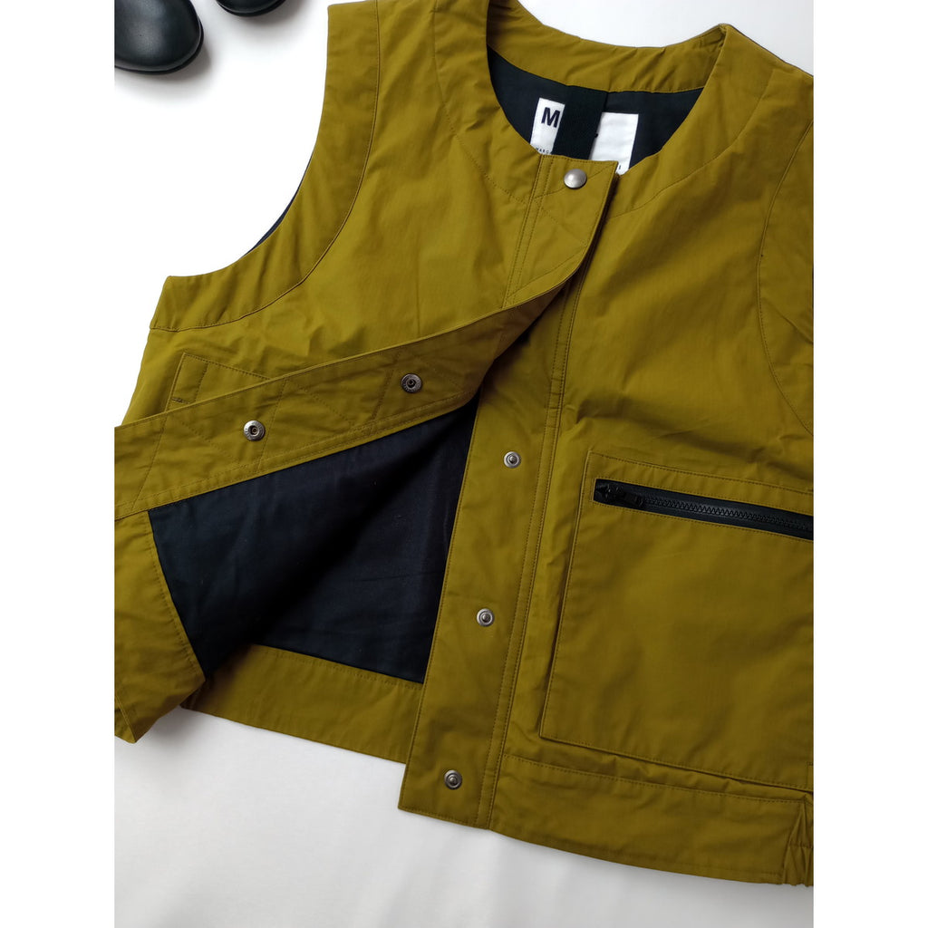 MHL. エムエイチエル マーガレットハウエル COTTON RIPSTOP BLOUSON ベスト スポーツジレ カーキ 1【中古】
