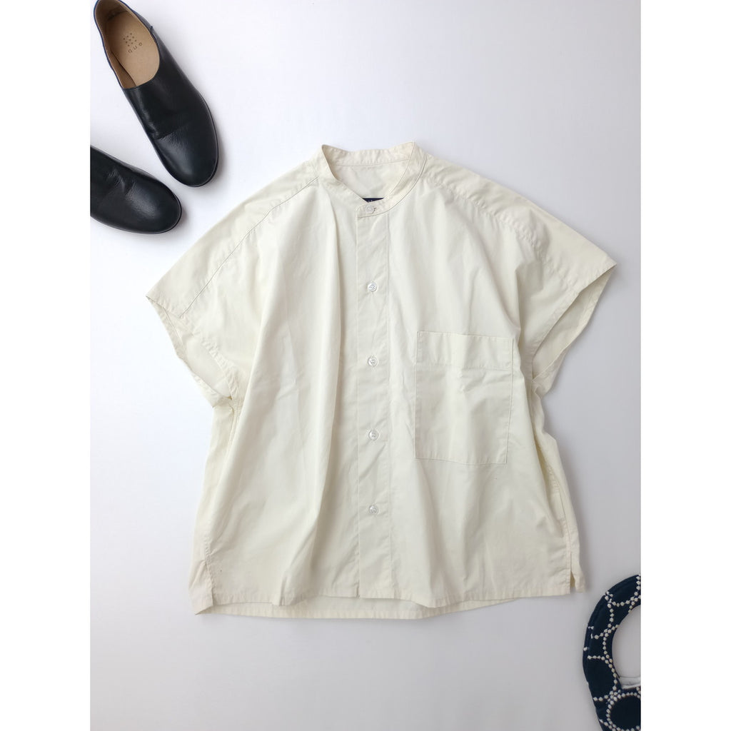 YLEVE イレーヴ コットンタイプライターシャツ フレンチスリーブ ブラウス シャツ  レモンイエロー 【中古】