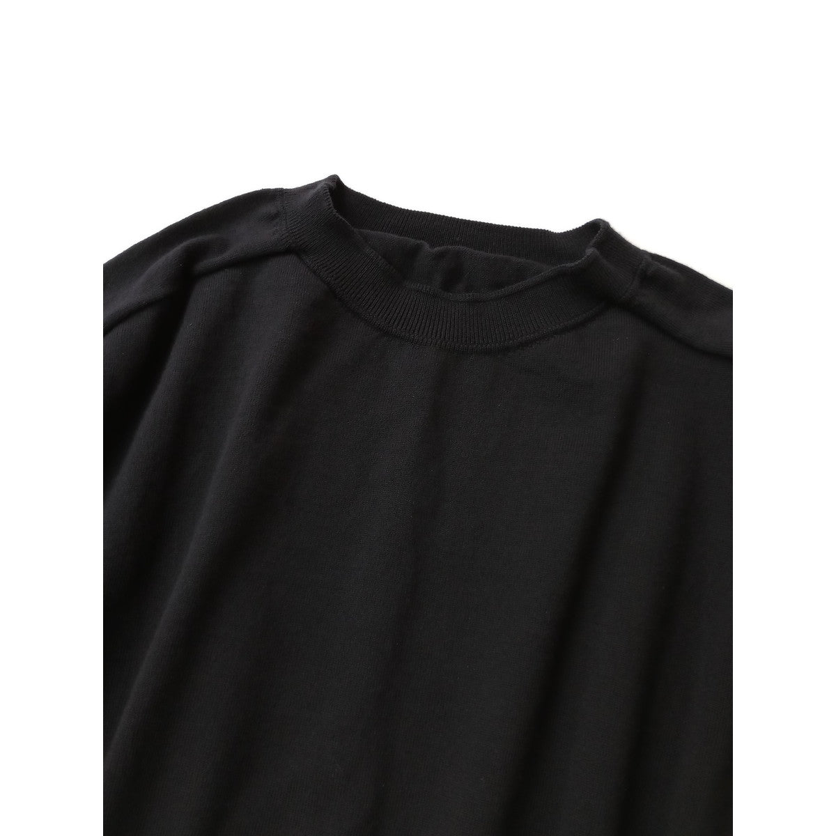 as it is. Linenya リネンヤ モックネック5分袖 ニット トップス 黒 ブラック 【中古】
