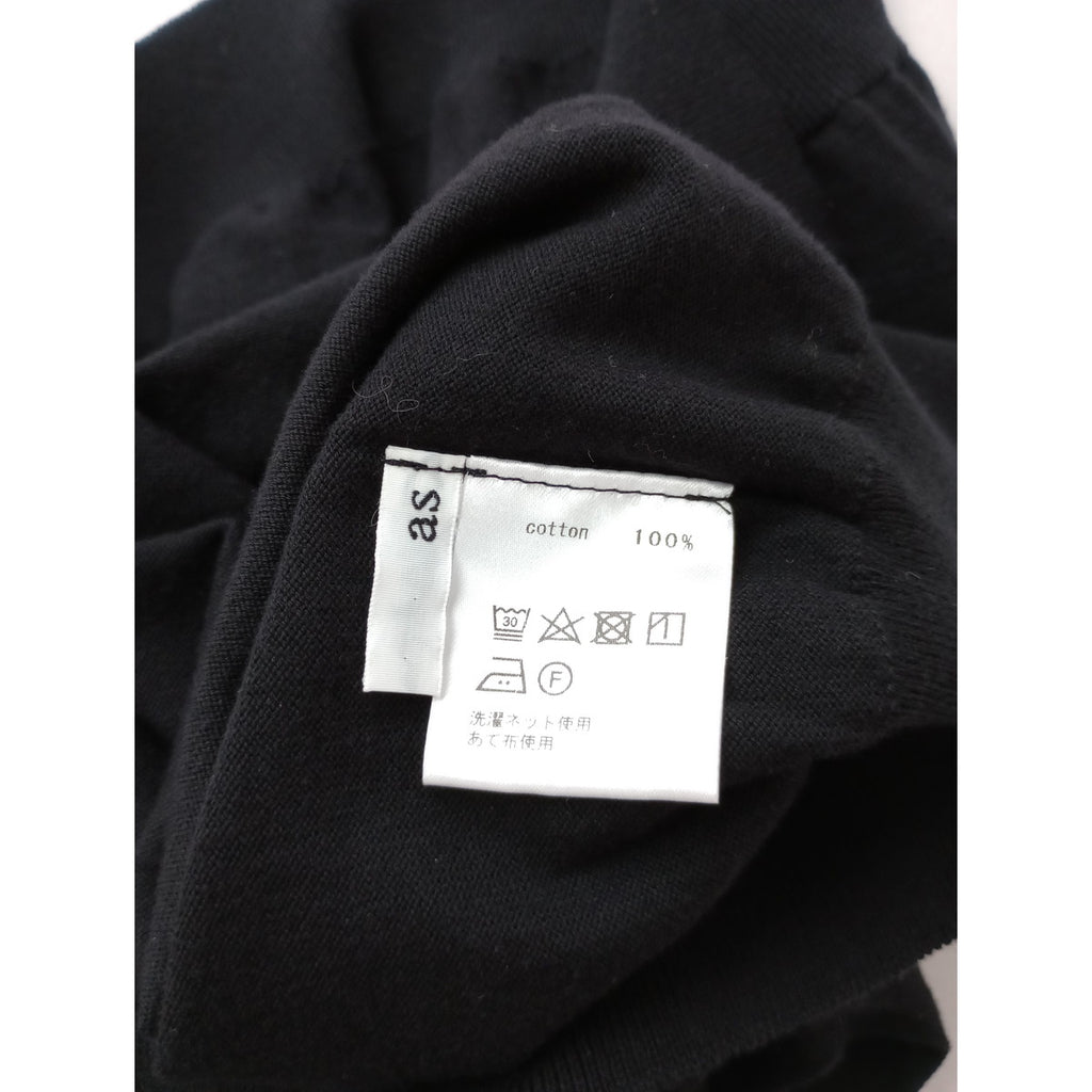 as it is. Linenya リネンヤ モックネック5分袖 ニット トップス 黒 ブラック 【中古】