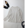 MARGARET HOWELL × MIZUNO マーガレットハウエル ミズノ BREATH THERMO WOOL JERSEY ウール 毛 混 長袖 カットソー プルオーバートップスアイボリー 2 【中古】