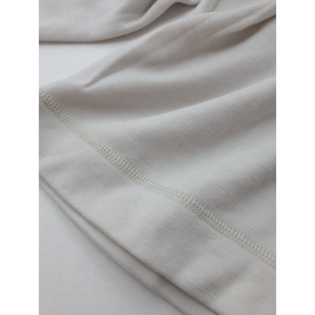 MARGARET HOWELL × MIZUNO マーガレットハウエル ミズノ BREATH THERMO WOOL JERSEY ウール 毛 混 長袖 カットソー プルオーバートップスアイボリー 2 【中古】