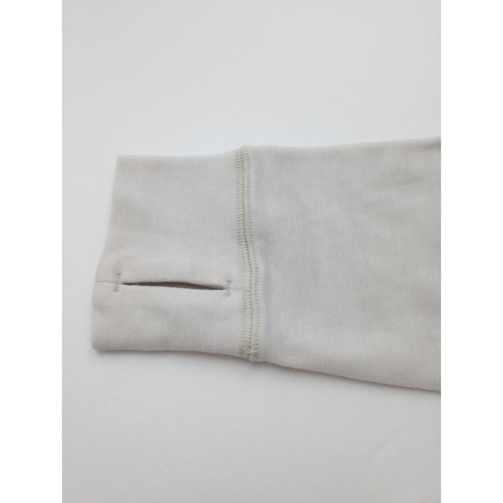 MARGARET HOWELL × MIZUNO マーガレットハウエル ミズノ BREATH THERMO WOOL JERSEY ウール 毛 混 長袖 カットソー プルオーバートップスアイボリー 2 【中古】