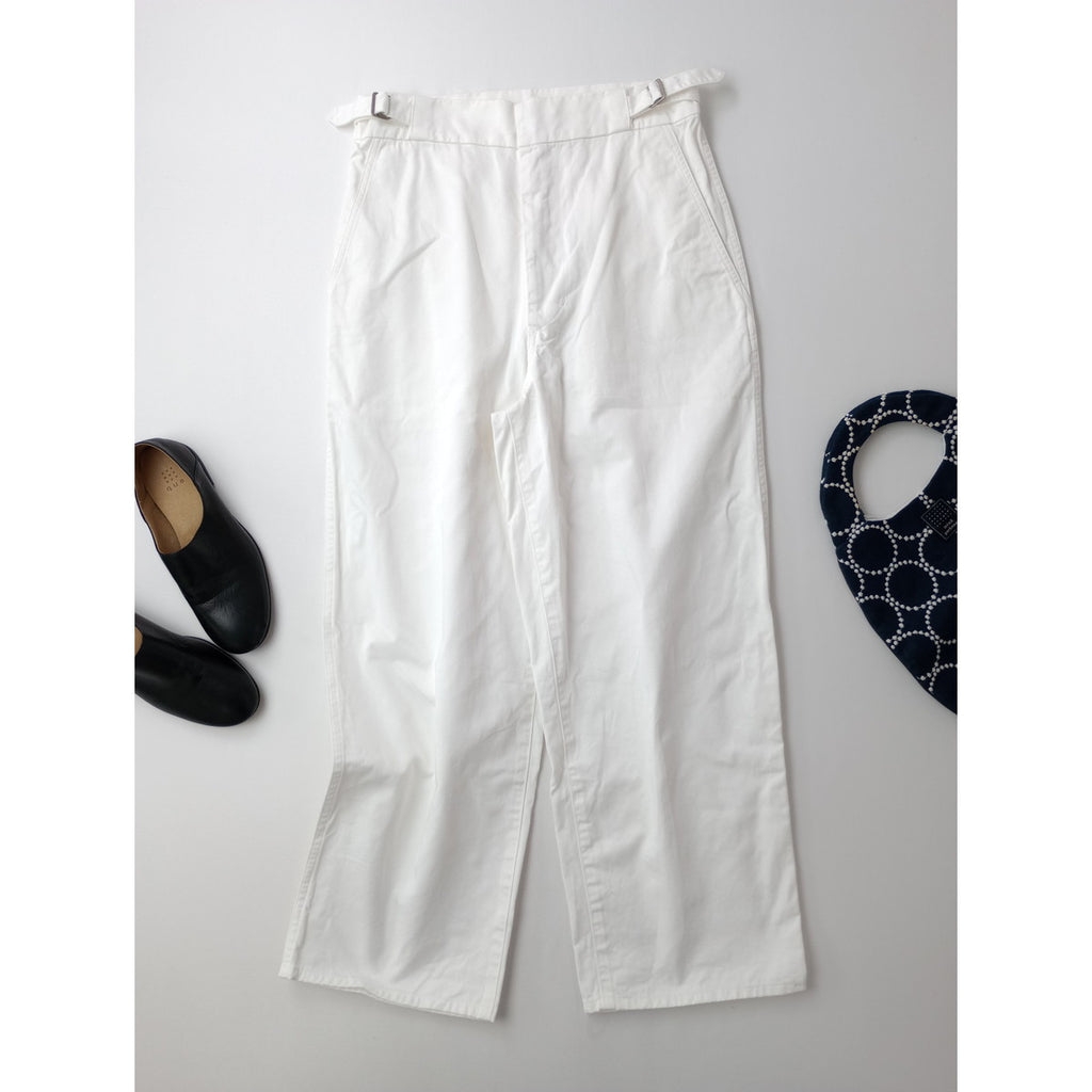 Y by YLEVE  イレーヴ サイド アジャスター 付  ワイド パンツ 白 1  【中古】