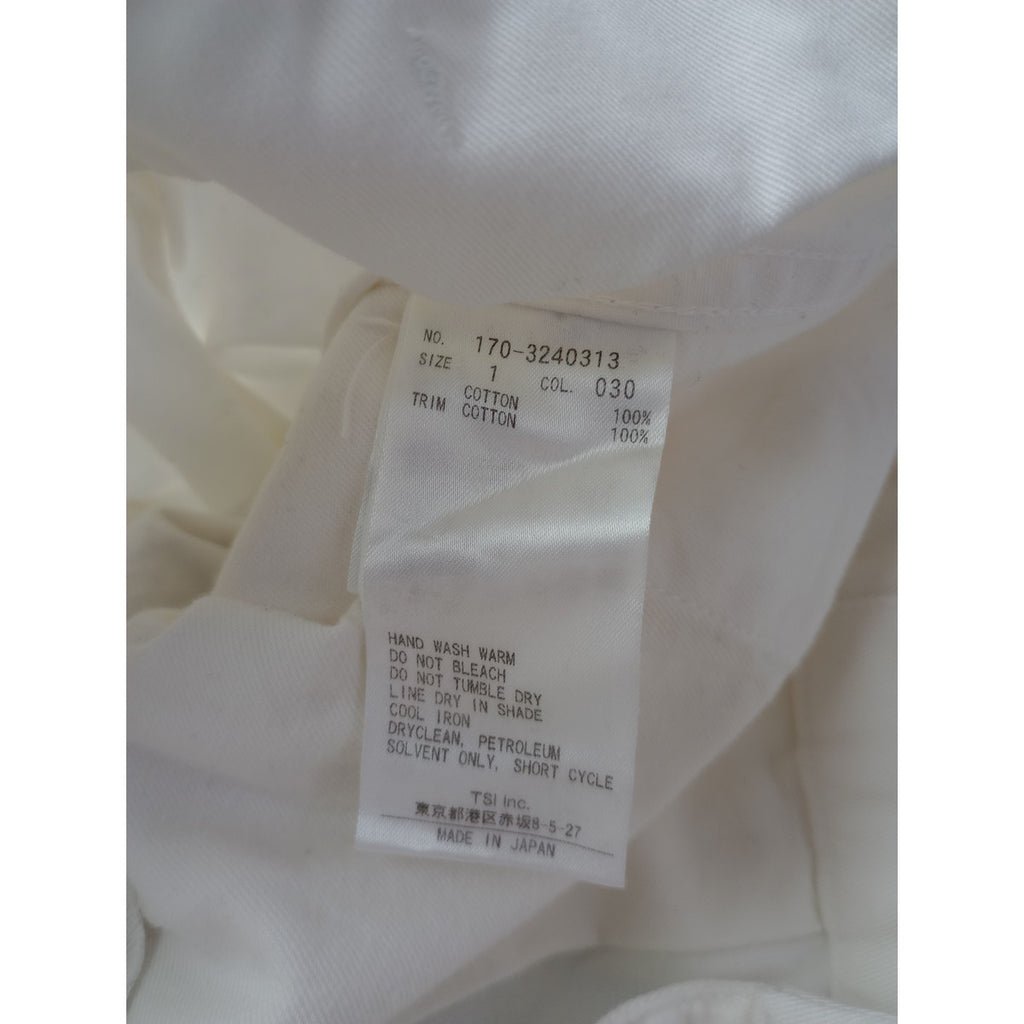 Y by YLEVE  イレーヴ サイド アジャスター 付  ワイド パンツ 白 1  【中古】