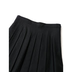 MARGARET HOWELL マーガレットハウエルFINE FLANNEL SKIRT ウール 毛 混 プリーツ ロングスカート 2 黒 ブラック (5M＋2235)【中古】   【中古】