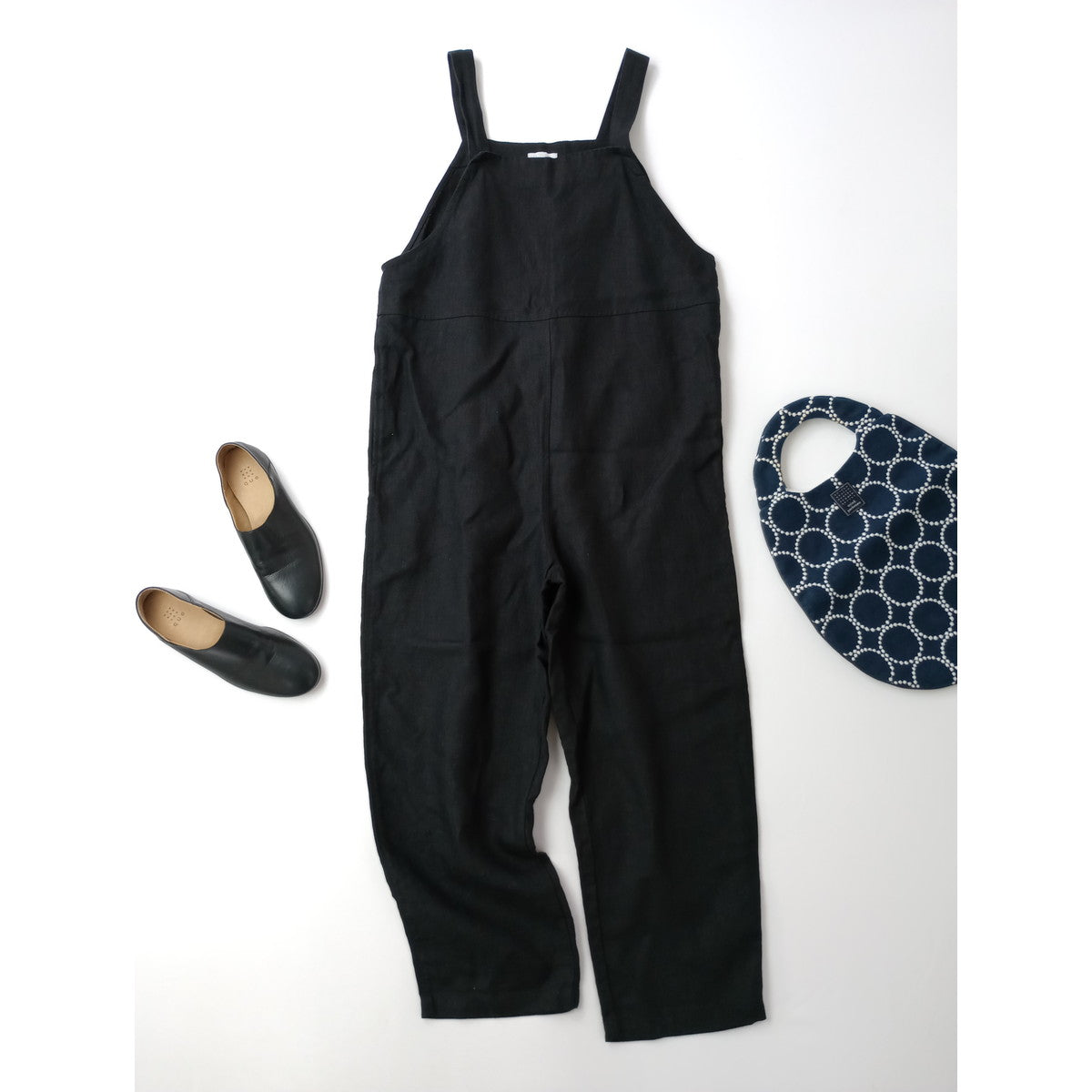 fog linen work フォグリネンワーク サロペット オールインワン 黒 ブラック  【中古】