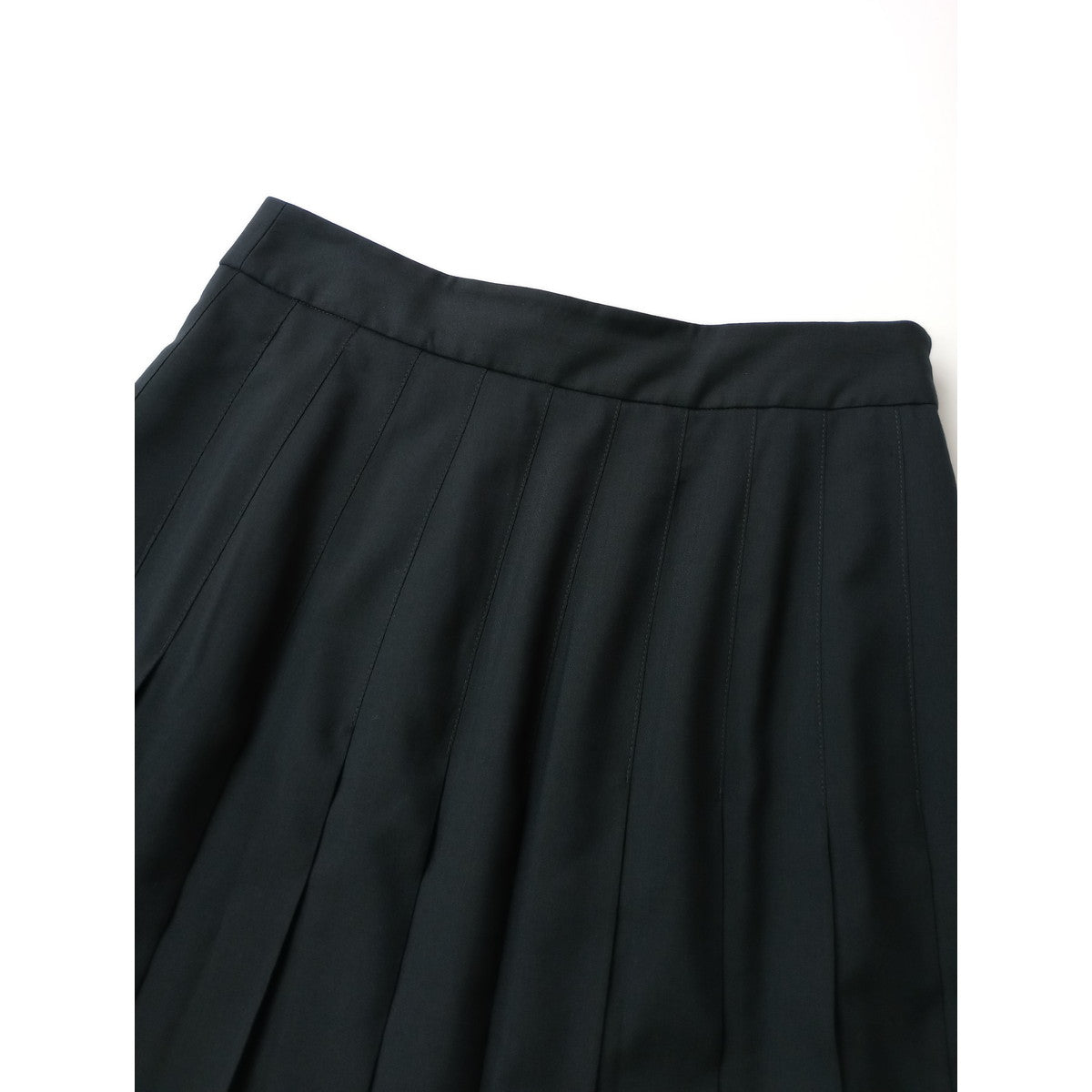 MARGARET HOWELL マーガレットハウエル FINE WOOL POPLIN プリーツスカート 黒 ブラック 2  【中古】