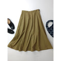 MARGARET HOWELL マーガレットハウエル COTTON TAFETTA コットン ロングスカート カーキ 【中古】