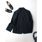 MARGARET HOWELL マーガレットハウエル MATT COTTON SILK POPLIN JACKET コットン シルク テーラードジャケット 黒 ブラック 1【中古】