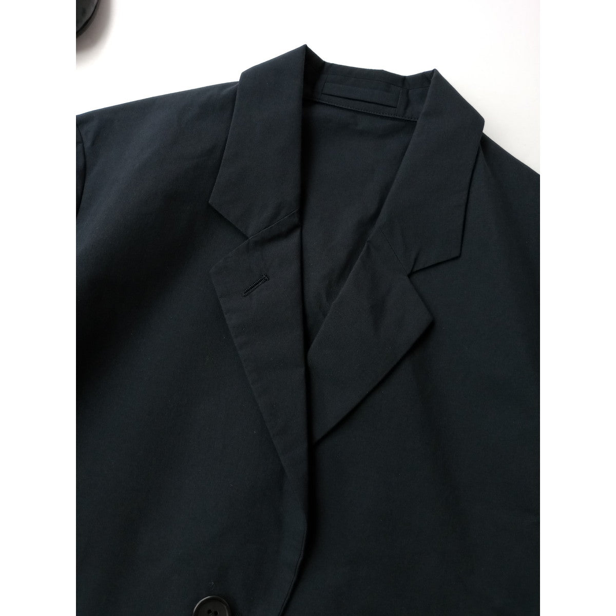 MARGARET HOWELL マーガレットハウエル MATT COTTON SILK POPLIN JACKET コットン シルク テーラードジャケット 黒 ブラック 1【中古】