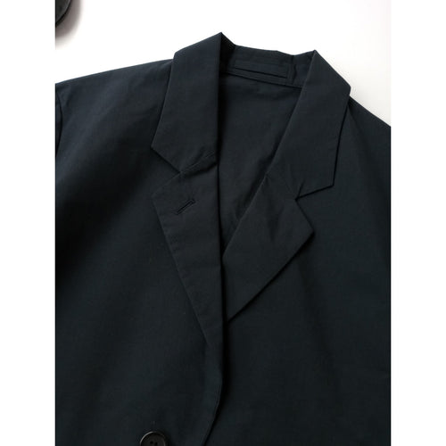 MARGARET HOWELL マーガレットハウエル MATT COTTON SILK POPLIN JACKET コットン シルク テーラードジャケット 黒 ブラック 1【中古】