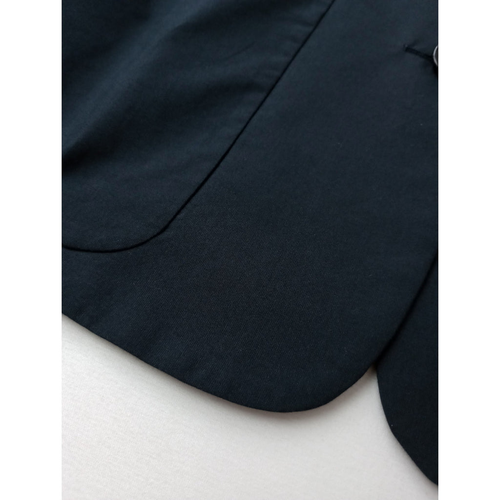 MARGARET HOWELL マーガレットハウエル MATT COTTON SILK POPLIN JACKET コットン シルク テーラードジャケット 黒 ブラック 1【中古】