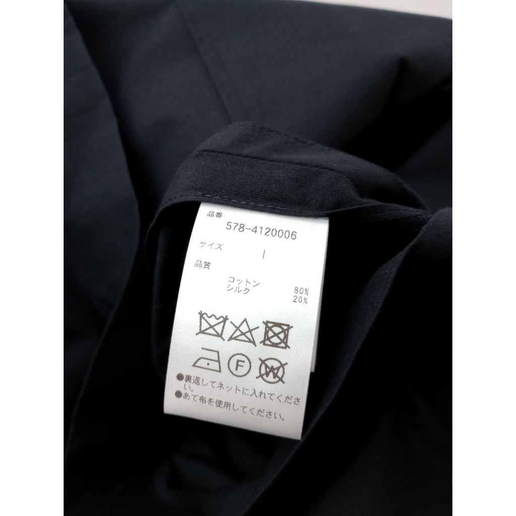 MARGARET HOWELL マーガレットハウエル MATT COTTON SILK POPLIN JACKET コットン シルク テーラードジャケット 黒 ブラック 1【中古】