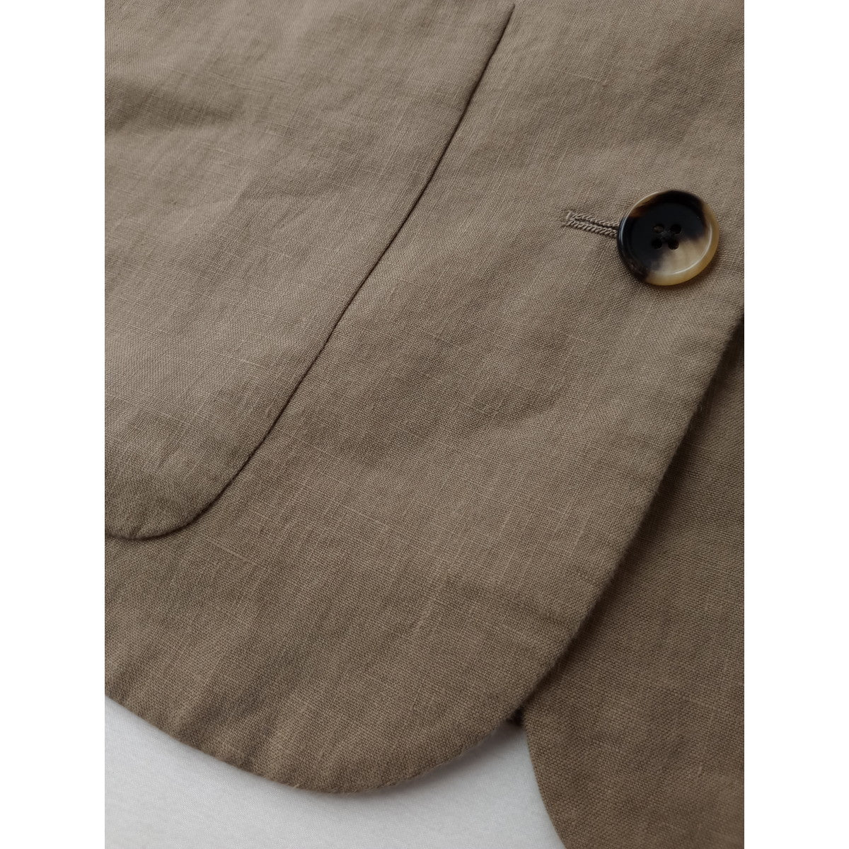 MARGARET HOWELL マーガレットハウエル  PLAIN LINEN JACKET リネン 麻 100％ ノーカラー ジャケット ベージュ 2  【中古】