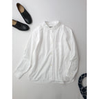 MARGARET HOWELL マーガレットハウエル PLAIN POPLIN 長袖 シャツ コットン 綿 100％ 白 ホワイト 1【中古】