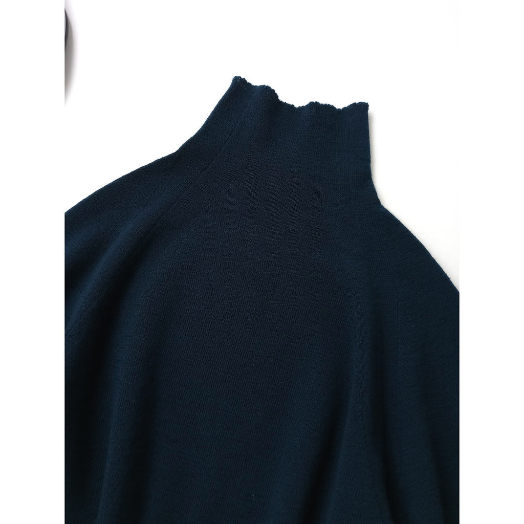 MARGARETHOWELL×JOHN SMEDLEYマーガレットハウエル ジョンスメドレーST MORITZ JUMPER KNITハイゲージタートルネック 長袖 ニット トップス  ダークグリーン(5M＋2256) 【中古】